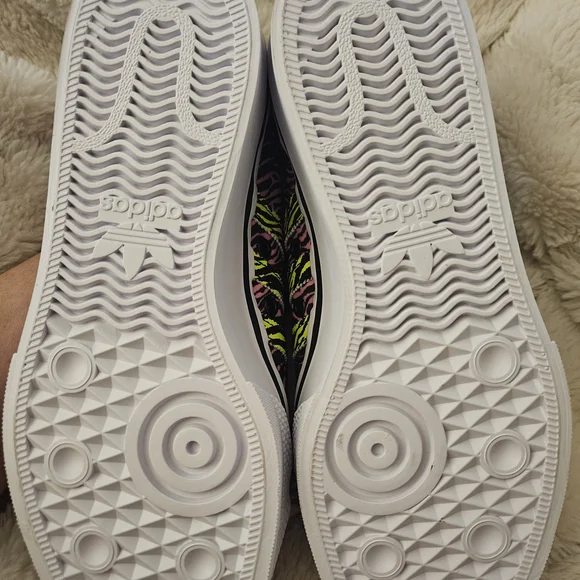 Adidas Nizza Platform Women's Zebra Pattern Sneakers - Black, Pink, Yellow - Picture 4 of 11